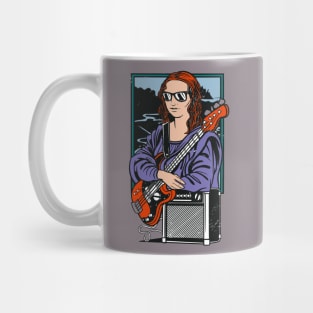 Funny Mona Lisa Bass Player // Bass Guitar Funny Parody Art Mug